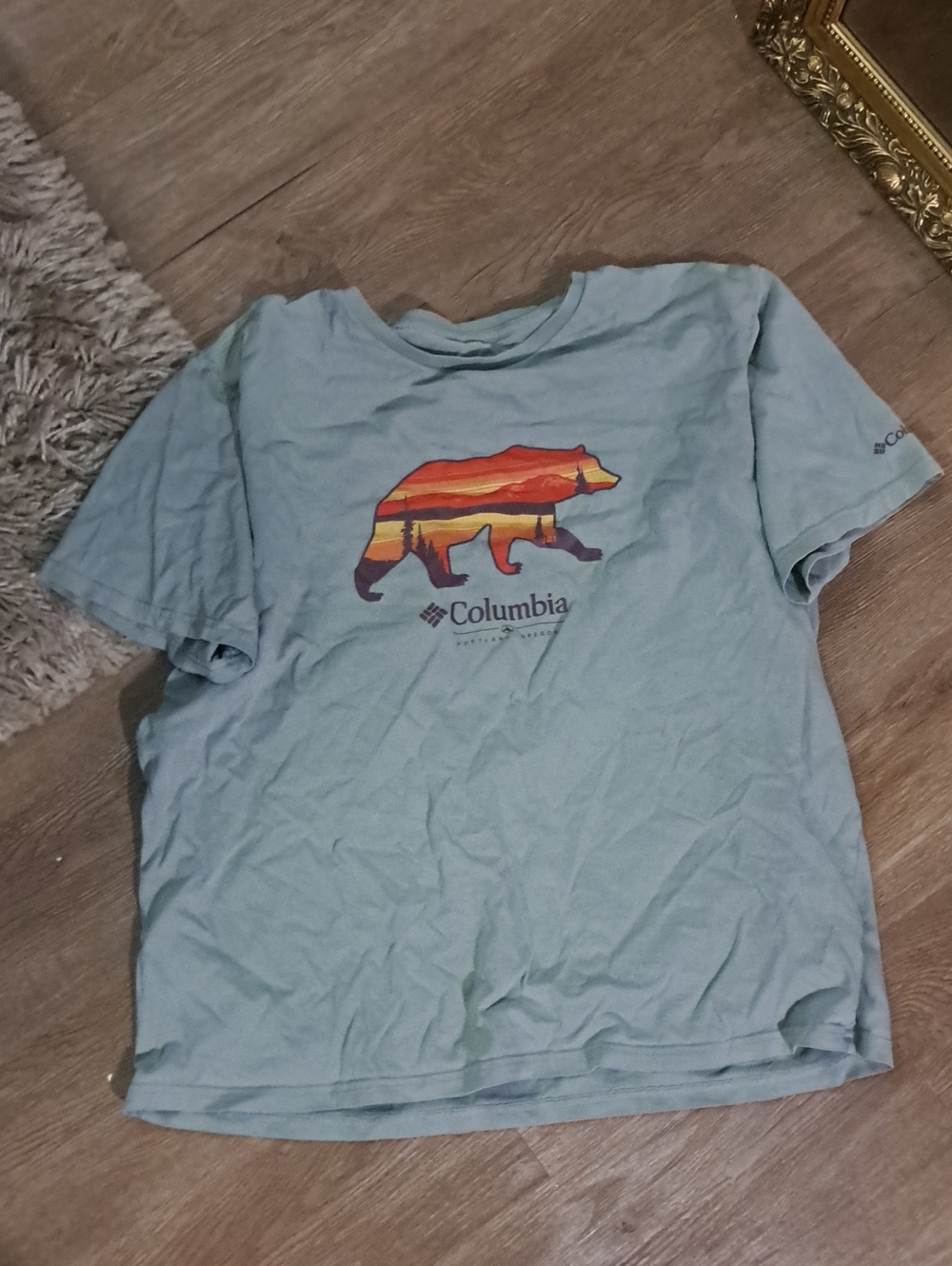 Columbia Mens Light Blue Graphic Bear Tee